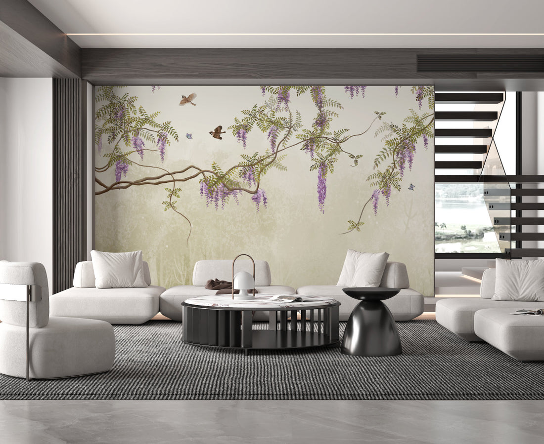 Peel and Stick Wallpaper, Serene Nature Wall Decor, Living Room Design Ideas, Bedroom Wall Art, Office Space Decor, Kids Room Wallpaper, Cafe Interior Design, Digital Background