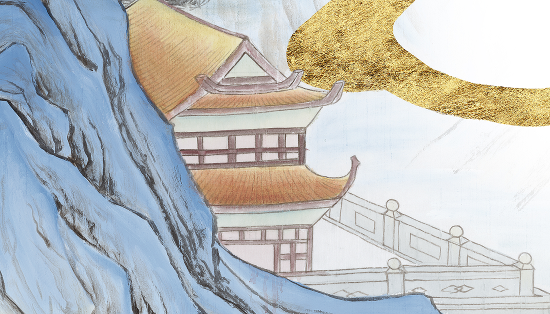 Chinese Style Mural, Landscape Wallpaper, Mountain Wall Mural, Peel And Stick, Vintage Mural, Vintage Chinoiserie, Scenic Wall Art
