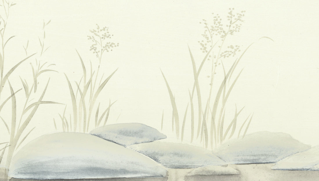 Traditional Lake Scene Wallpaper, Serene Swan & Lotus Design, Chinese Inspired Wall Art, Calming Neutral Tones, Peel and Stick Wallpaper, Living Room Decor Ideas, Bedroom Wall Decor