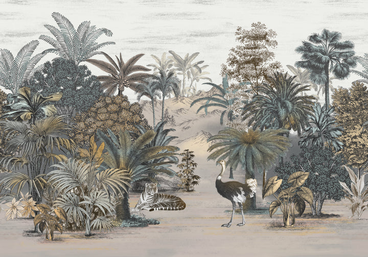 Tropical Jungle Wallpaper, Peel and Stick Wallpaper, Living Room Decor Ideas, Wall Art for Living Room, Large Canvas Wall Art, Modern Living Room Ideas, Home Decor Ideas