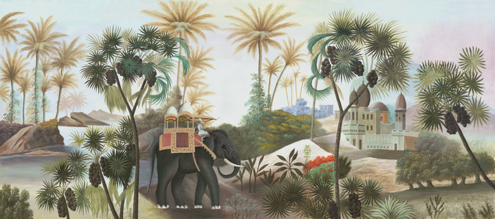 Exotic Tropical Wallpaper, Palm Tree Mural Decor, Elephant Wall Art, Jungle Themed Peel and Stick Wallpaper, Living Room Wall Decor Ideas, Large Canvas Wall Art, Self Adhesive Wallpaper, Modern Farmhouse Decor