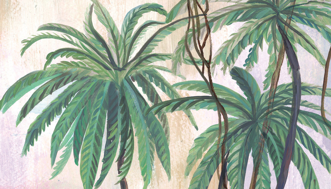 Fantasy Forest Wallpaper, Dreamy Jungle Wall Art, Ethereal Botanical Wall Decor, Pastel Floral Peel and Stick Wallpaper, Serene Nature Mural for Bedroom