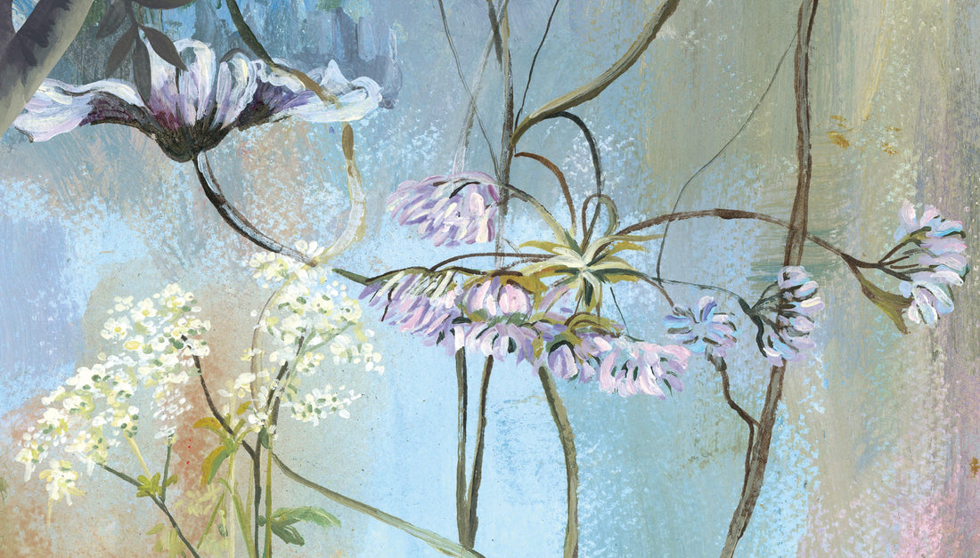 Fantasy Forest Wallpaper, Dreamy Jungle Wall Art, Ethereal Botanical Wall Decor, Pastel Floral Peel and Stick Wallpaper, Serene Nature Mural for Bedroom
