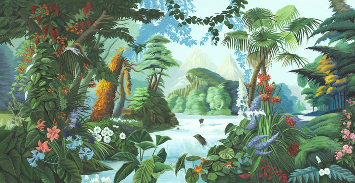 Tropical Rainforest Wallpaper, Lush Green Forest Wall Art, Nature-Inspired Wall Decor, Botanical Peel and Stick Wallpaper, Living Room Decor Ideas, Modern Wall Mural