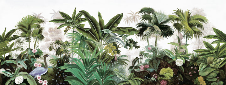 Tropical Rainforest Wall Art, Exotic Jungle Canvas Print, Palm Tree Wall Decor, Large Botanical Wall Art, Vibrant Floral Wall Decor, Fantasy Animal Prints, Modern Living Room Decor, Affordable Canvas Prints