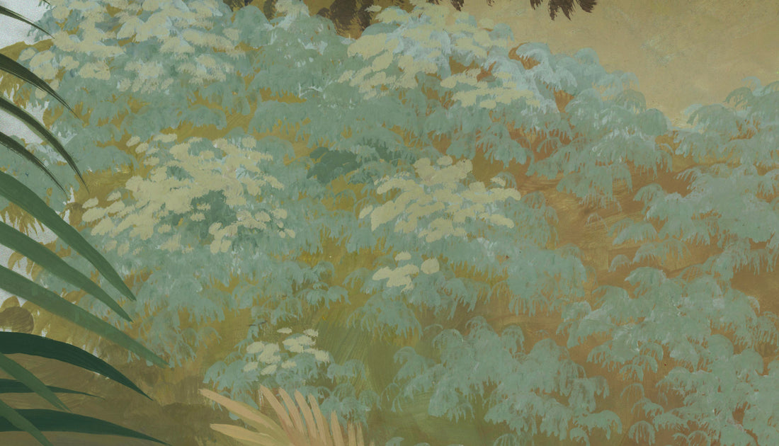 Tropical Landscape Wallpaper, Serene Nature Scenes, Peel and Stick Wallpaper, Living Room Wall Decor, Modern Farmhouse Decor, Large Canvas Wall Art, Affordable Home Decor