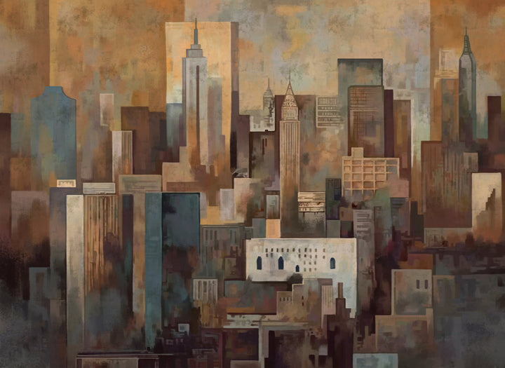 Abstract City Skyline Wall Art, Modern Canvas Prints for Living Room, Large Wall Decor for Home, Contemporary Artwork for Walls, Custom Canvas Wall Art