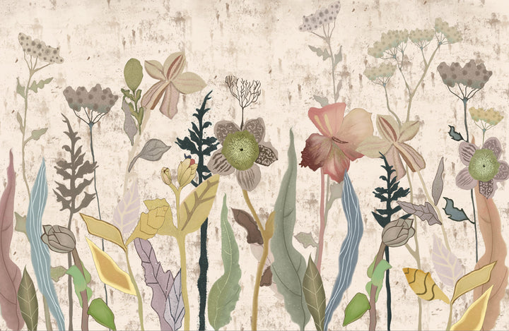 Botanical Floral Peel and Stick Wallpaper, Vintage Style Removable Wallpaper, Living Room Decor Ideas, Self Adhesive Wallpaper for Bedroom, Artistic Wall Decor
