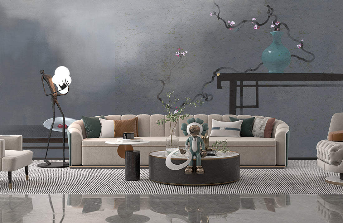 Black Wall Decor, Dark Wall Art, Minimalist Wallpaper, Chinoiserie Wallpaper, Modern Wallpaper, Wall Art
