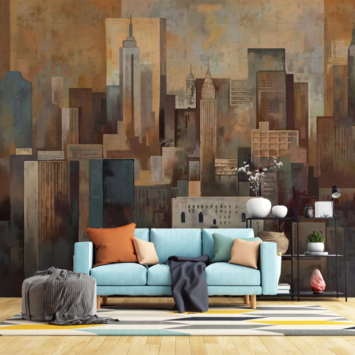 Abstract City Skyline Wall Art, Modern Canvas Prints for Living Room, Large Wall Decor for Home, Contemporary Artwork for Walls, Custom Canvas Wall Art