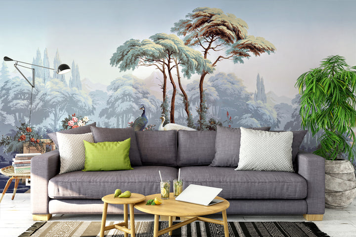 Serene Landscape Wallpaper, Peel and Stick Wallpaper for Living Room, Home Office Decor Ideas, Bedroom Wall Art, Rustic Wall Decor, Modern Living Room Ideas, Self Adhesive Wallpaper, Wall Art for Living Room, Large Canvas Wall Art