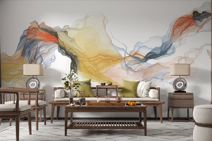 Watercolor Wall Mural, Art Wall Mural, Modern Wallpaper Mural, Abstract Art, Wall Decor, Living Room Mural, Wall Art