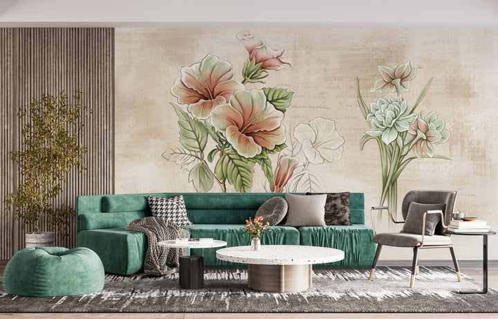 Vintage Floral Wallpaper, Peel and Stick Wallpaper, Living Room Decor Ideas, Classic Wall Art, Retro Home Decor, Self Adhesive Wallpaper, Interior Design Ideas