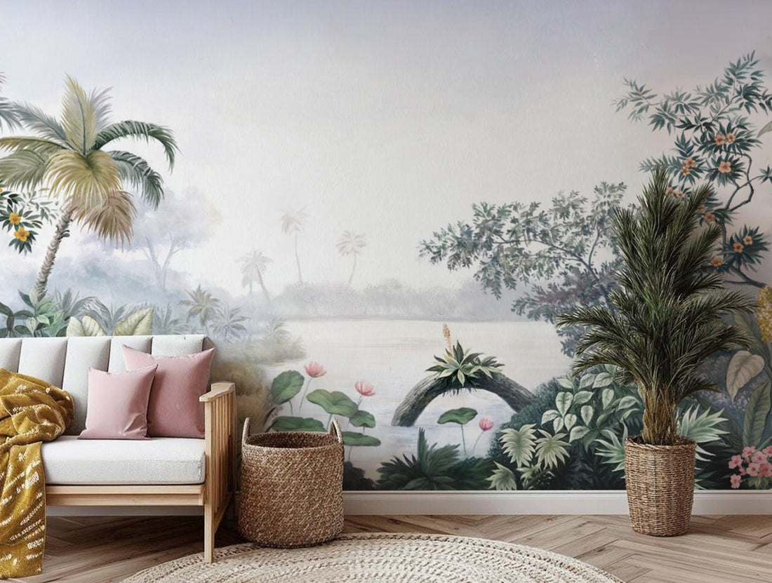 Tropical Palm Leaf Wall Art, Large Canvas Prints for Living Room, Modern Wall Decor, Black and White Art Prints, Peel and Stick Wallpaper
