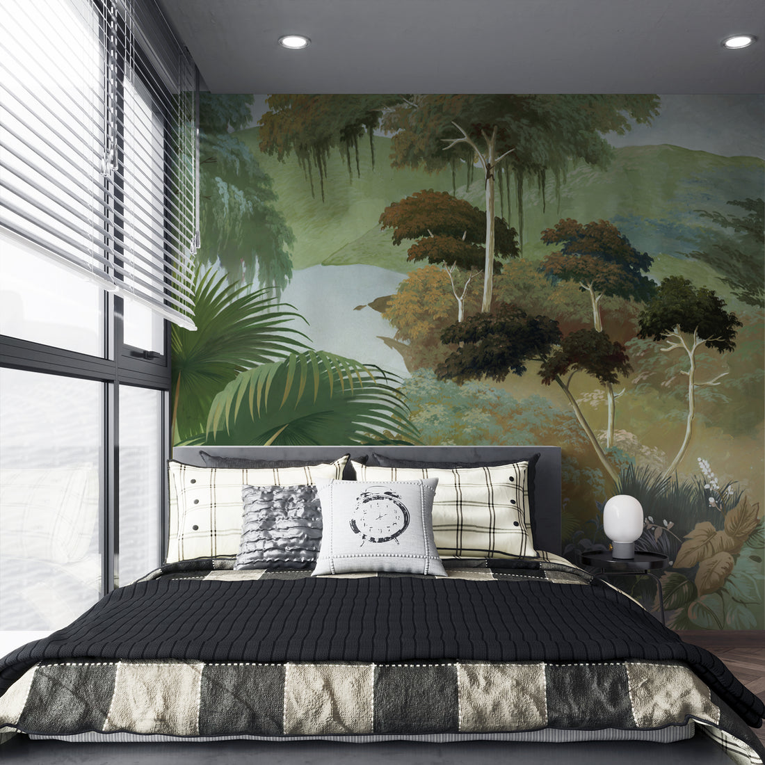 Tropical Landscape Wallpaper, Serene Nature Scenes, Peel and Stick Wallpaper, Living Room Wall Decor, Modern Farmhouse Decor, Large Canvas Wall Art, Affordable Home Decor
