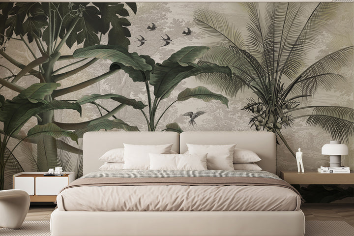 Green Theme Mural, Tropical Jungle Wallpaper, Forest Wallpaper, Bedroom Wallpaper, Wall Mural Safari, Peel And Stick Wallpaper,Bar Wallpaper