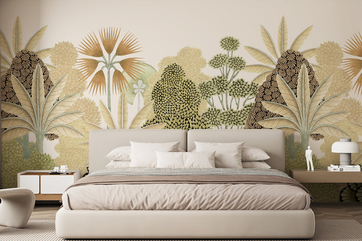 Floral Wall Decal, Scenic Wall Art, Waterproof Wallpaper, Forest Wallpaper, Wall Decal, Pastel Wallpaper, Forest Wall Mural,Peel Stick Mural
