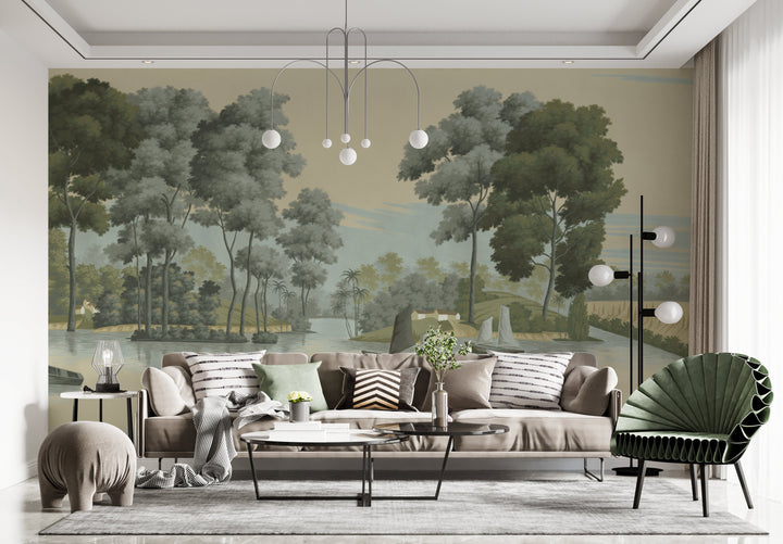 Serene Water Landscape Wall Art, Nature Inspired Wall Decor, Large Canvas Prints, Living Room Wall Decor Ideas, Modern Wall Art for Living Room, Calming Landscape Painting, Affordable Canvas Prints