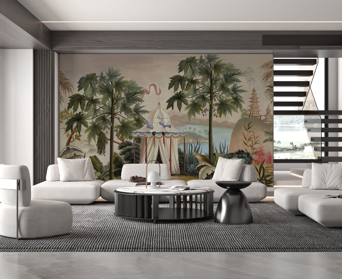 Exotic Tropical Rainforest Painting, Large Canvas Wall Art, Living Room Decor Ideas, Wall Art for Living Room, Modern Wall Art, Black and White Wall Art, Affordable Canvas Prints, Custom Canvas Wall Art