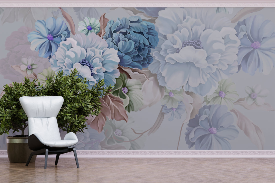 Floral Peel and Stick Wallpaper, Lavender Pink Blossom Wall Decor, Realistic Flower Wallpaper, Living Room Wallpaper, Bedroom Wall Decor, Dining Room Wall Art, Elegant Floral Design