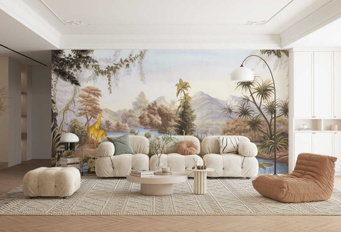 Tropical Jungle Canvas Art, Large Nature Wall Decor, Exotic Animal Wall Art, Vibrant Landscape Painting, Living Room Wall Decor Ideas, Modern Canvas Prints