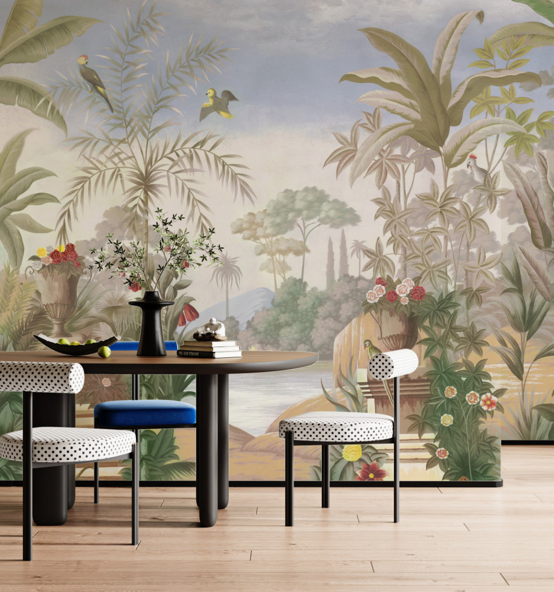 Tropical Jungle Wallpaper, Peel and Stick Wallpaper for Living Room, Botanical Wall Decor, Large Canvas Wall Art, Modern Living Room Ideas, Nature-Inspired Wallpaper, Self Adhesive Wallpaper, Home Decor Ideas