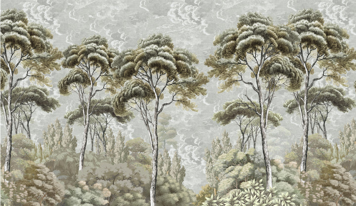 Scenic Wall Art, Waterproof Wallpaper, Forest Wallpaper, Wall Decal, Peel And Stick Wallpaper, Pastel Wallpaper, Forest Wall Mural