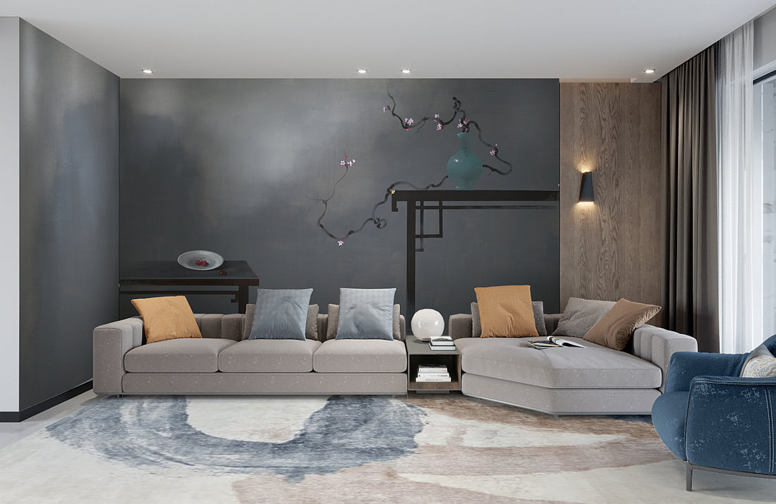 Black Wall Decor, Dark Wall Art, Minimalist Wallpaper, Chinoiserie Wallpaper, Modern Wallpaper, Wall Art