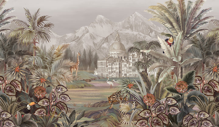 Landscape Wallpaper, Forest Theme Mural, Living Home Mural, Green Theme, Peel And Stick Wallpaper, Removable Wallpaper, Tropical Wall Mural