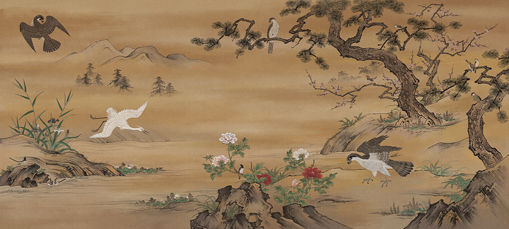 Chinoiserie Landscape Wallpaper, Peel And Stick, Traditional Chinese Art Decor, Nature-Inspired Wall Mural, Vintage-Style Design