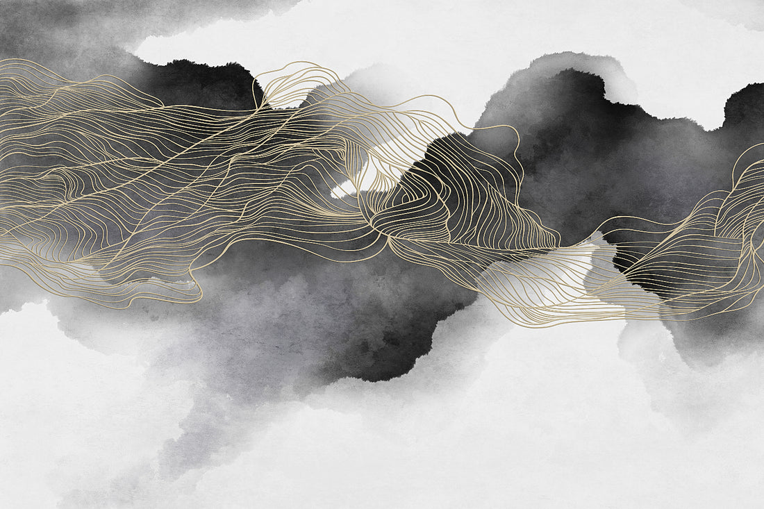 Art Wallpaper, Dark Wall Mural, Modern Wallpaper Mural, Abstract Art, Wall Decor, Living Room Mural