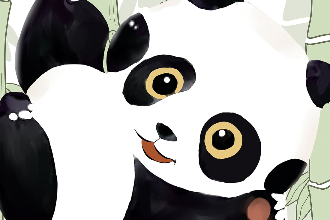 Panda Wallpaper, Cartoon Mural, Nursery Wall Decor, Kids Room Decor, Wallpaper For Kids, Removable Mural, Black And White