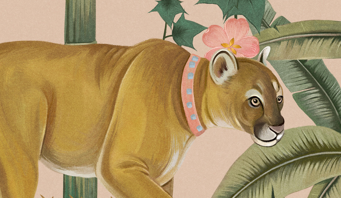 Tropical Jungle Wallpaper, Hand-Painted, Animal-Filled, Forest Wallpaper, Bedroom Wallpaper, Wall Mural Safari, Peel And Stick Wallpaper