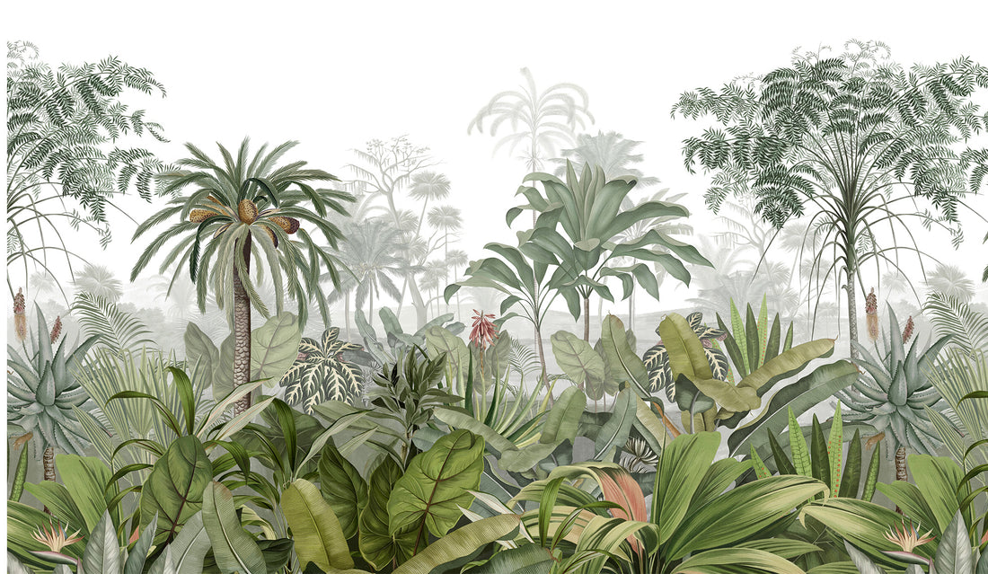 Botanical Forest Wallpaper, Wild Forest Dark Floral Botanical Jungle Mural, Peel And Stick Mural, Modern Removable Retro Rustic Wallpaper