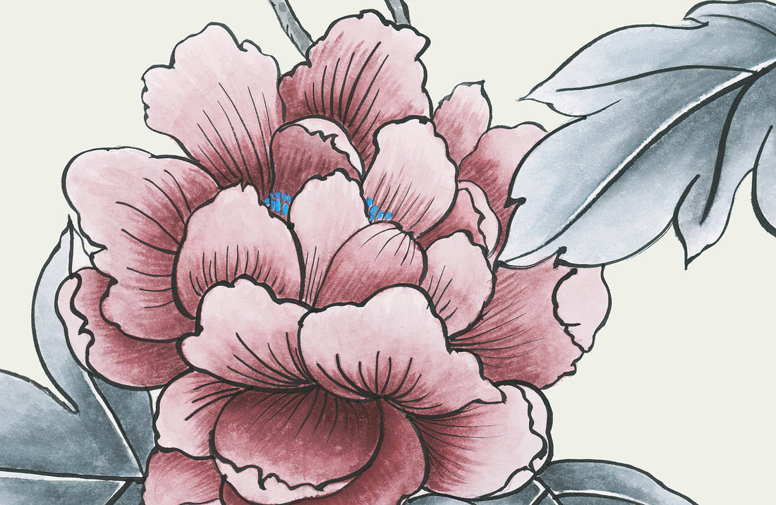 Pink Peony Floral Wallpaper, Elegant Botanical Wall Decor, Grey and Pink Peel and Stick Wallpaper, Living Room Wallpaper Ideas, Bedroom Wall Decor, Modern Farmhouse Decor, Self Adhesive Wallpaper