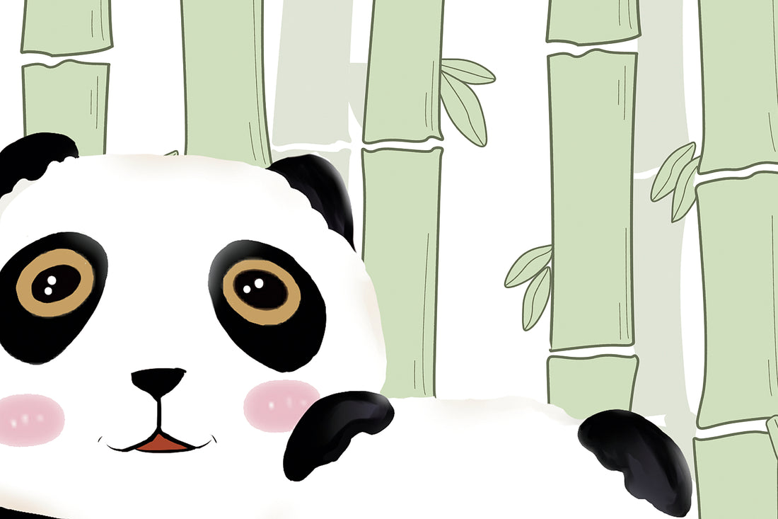 Panda Wallpaper, Cartoon Mural, Nursery Wall Decor, Kids Room Decor, Wallpaper For Kids, Removable Mural, Black And White