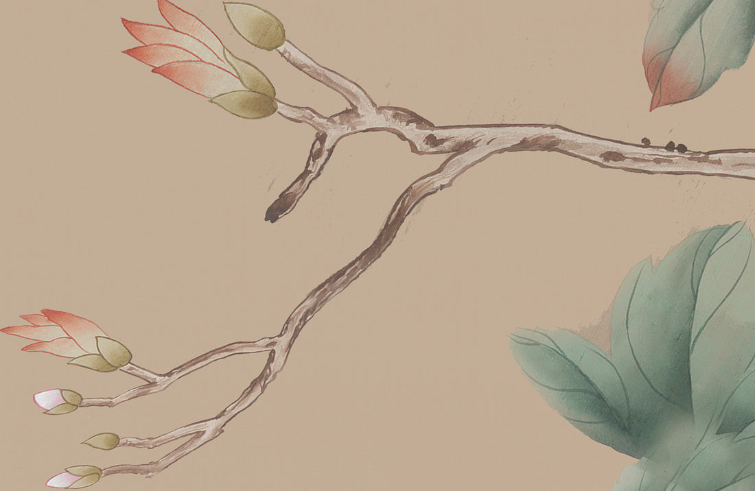 Traditional Chinese Floral Wallpaper, Peony and Bird Wall Art, Pastoral Landscape Wall Decor, Elegant Home Interior Design, Asian Inspired Wall Mural