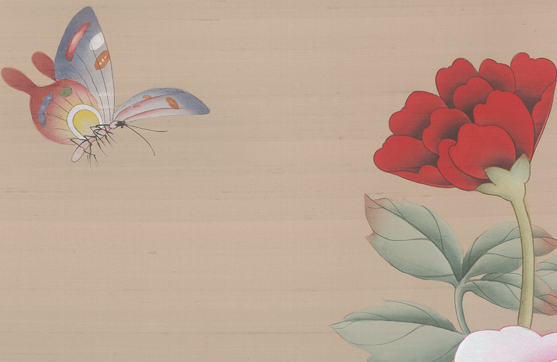 Chinese Traditional Floral Wallpaper, Peony and Magnolia Peel and Stick Wallpaper, Elegant Bird Wall Art, Self Adhesive Wallpaper for Living Room, Asian Inspired Wall Decor
