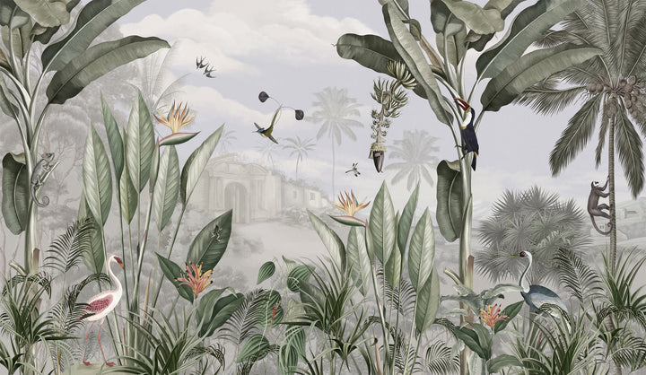 Custom Mural, roest Wallpaper, Green Theme Wallpaper Mural