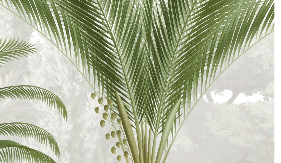Tropical Jungle Peel And Stick Mural, Botanical Decor, Wild Forest Wallpaper, No-Woven Forest Wallpaper, Green Theme, Trees Wallpaper